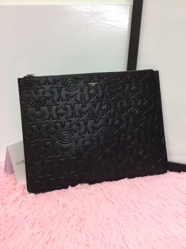 17/18AW GIVENCHY ジバンシィスーパーコピー ゴールドロゴ・スターエンボス・クラッチバッグ BK0607 2106 001
